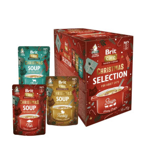 BRIT CARE CAT SOUP CHRISTMAS MIX konservi kaķiem Zupu izlase 70g N15